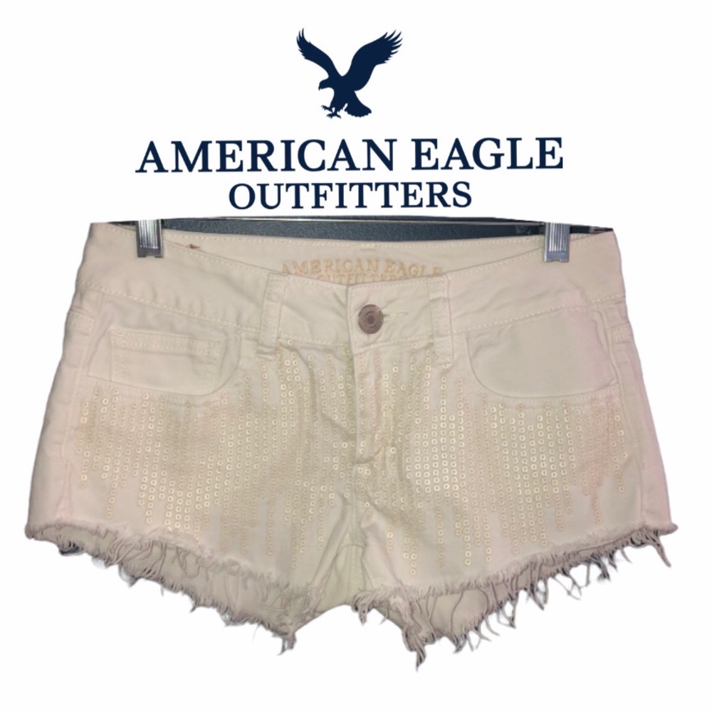American Eagle Distressed Sequin Shorts
